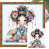 Cartoon Japanese Geisha-11CT Stamped Cross Stitch 40*40cm tapestrymarket