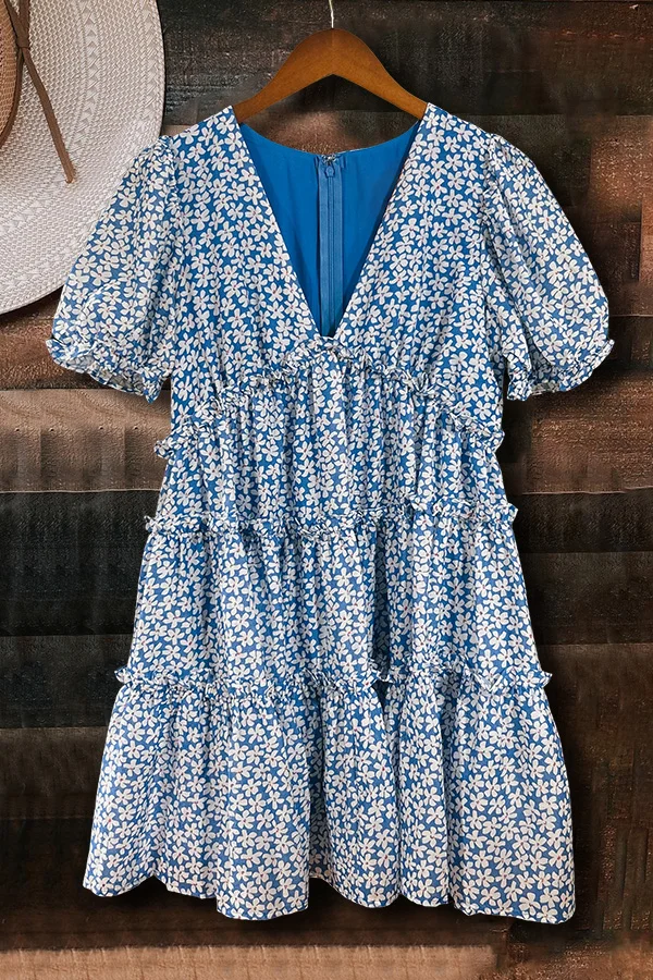 Puff Sleeve Baby Doll Mini Dress