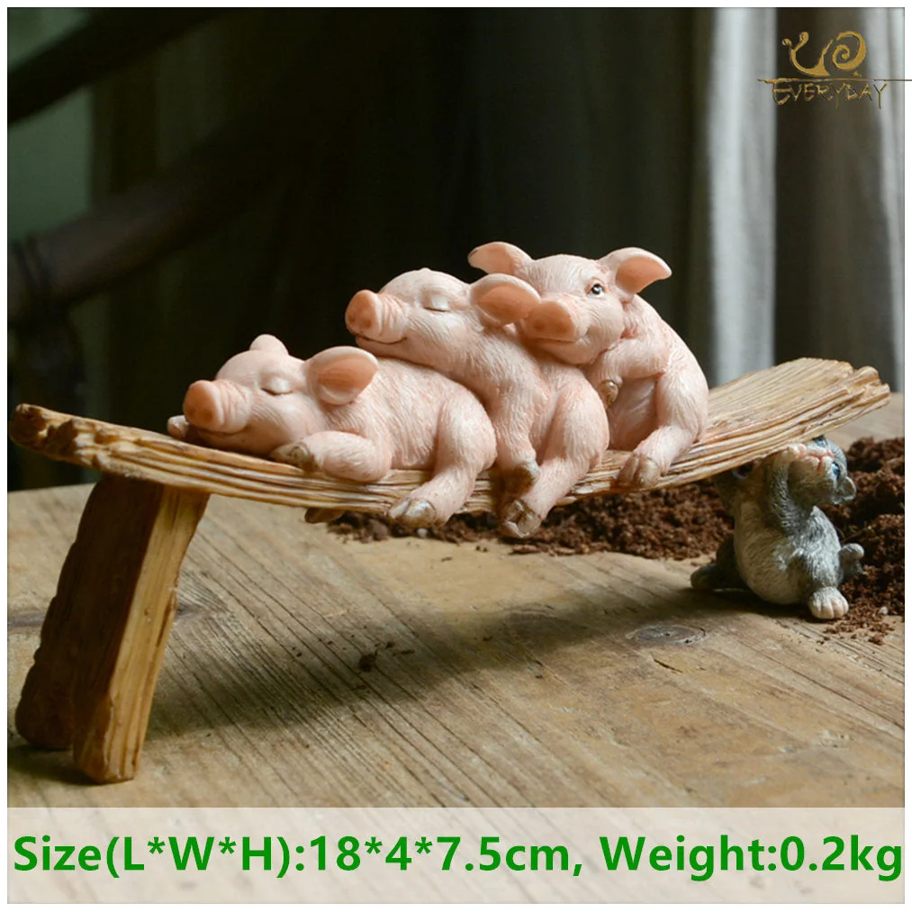 Everyday Collection Cute Pig Animal Figurine Flower Pot Fairy Garden Ornaments Bonsai Home Decoration Gifts For Children