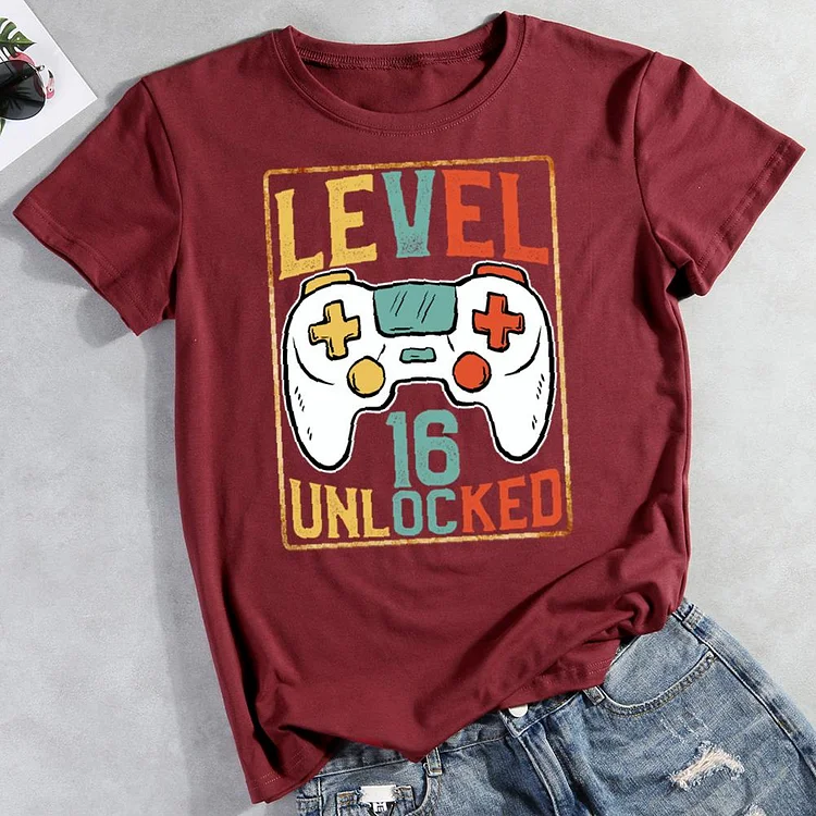 level 16 unlocked Round Neck T-shirt