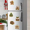 6PCS Sweet Gingerbread DIY Pearl Diamond Painting Christmas Fridge Magnets, Sparkling Rhinestone Refrigerator Magnet Craft Kit for Home Decor & Gifts