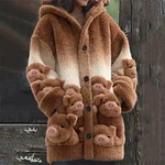 Lovely Fuzzy Pigs Gradient Cozy Hooded Cardigan - Image 7