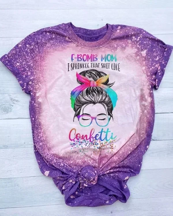 F-Bomb Mom Printed T-Shirt
