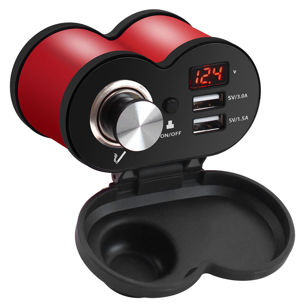 

CS-834A2 Motorcycle Dual USB Charger Cigarette Lighter Socket w/ Voltmeter, 501 Original