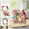(US Local)Acrylic Special Shape Cardinal and Flower Diamond Painting Picture Frame Kit
