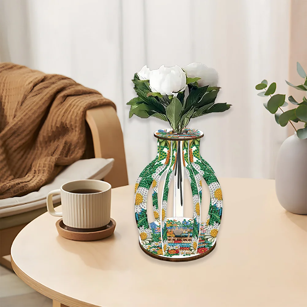Book Diamond Painting Kit DIY Vase Wooden 3D Craft Mosaic Art Decoration