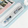 Transparent large-capacity calligraphy piston ink-absorbing fountain pen