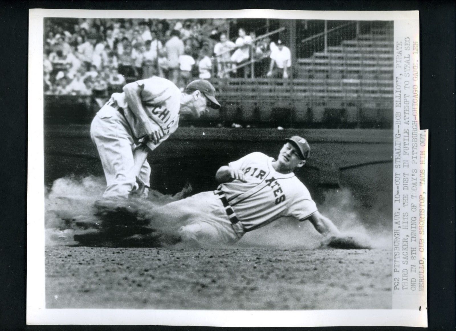 Bob Elliott & Lou Merullo 1946 Press Photo Poster painting Pittsburgh Pirates Chicago Cubs