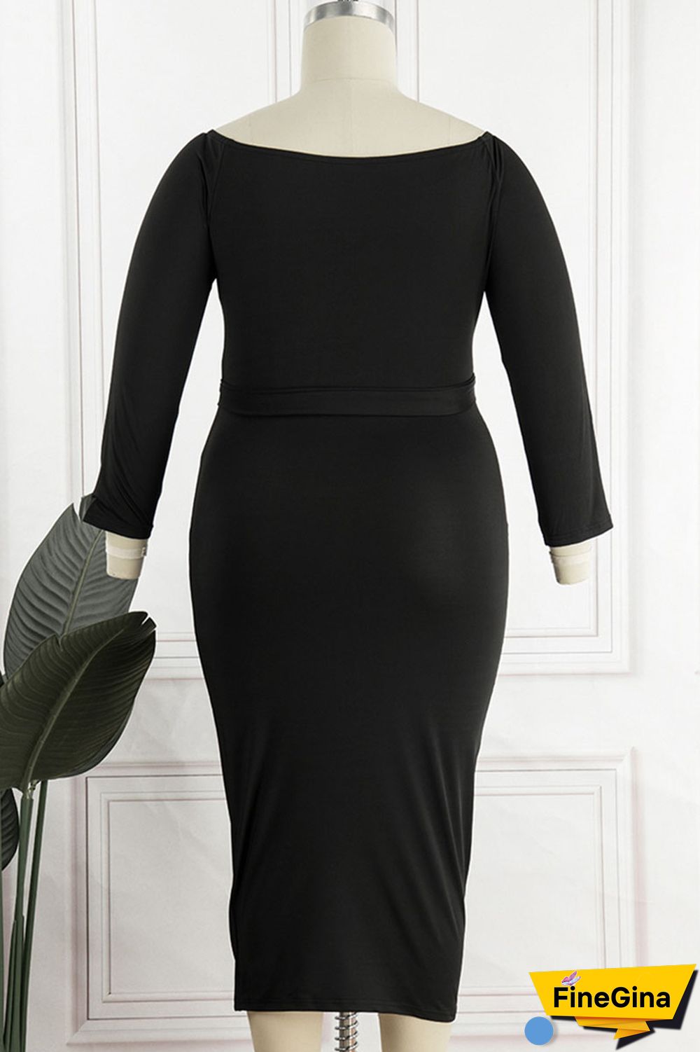 Blue Casual Print Bandage Patchwork Off the Shoulder One Step Skirt Plus Size Dresses