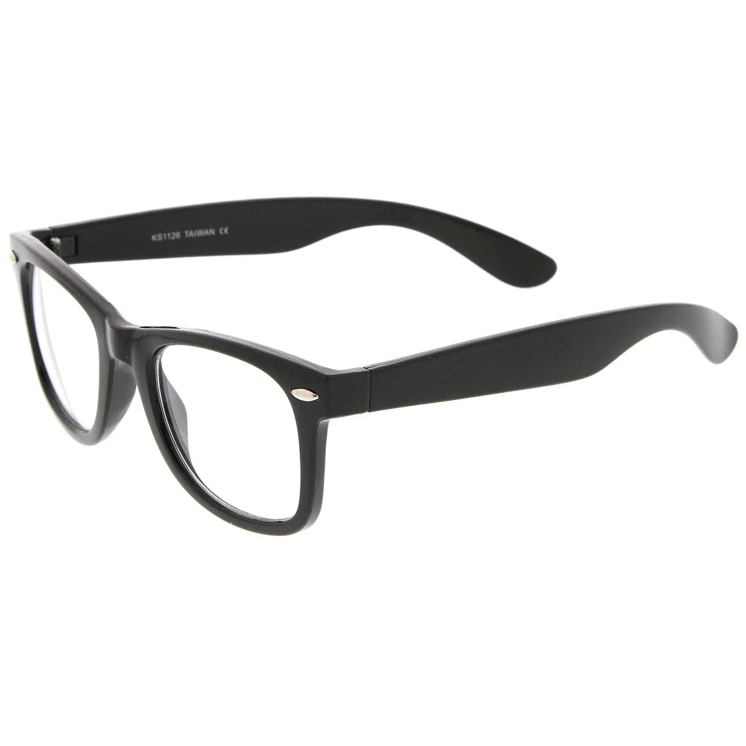 Classic Thick Square Clear Lens Horn Rimmed Eyeglasses 50mm