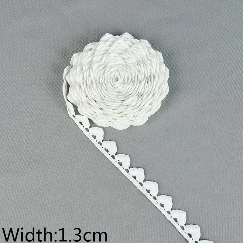 10Yards/lot White Cotton Embroidered Lace Trim Ribbons Fabric DIY Sewing Handmade Craft Materials Garment Clothes Accessories