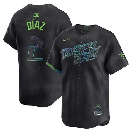 Men's Tampa Bay Rays #2 Yandy Diaz  Graphite Home Replica Player Jersey