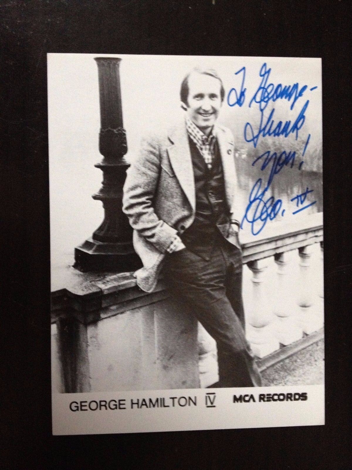 GEORGE HAMILTON IV - CHART TOPPING SINGER - EXCELLENT SIGNED Photo Poster paintingGRAPH