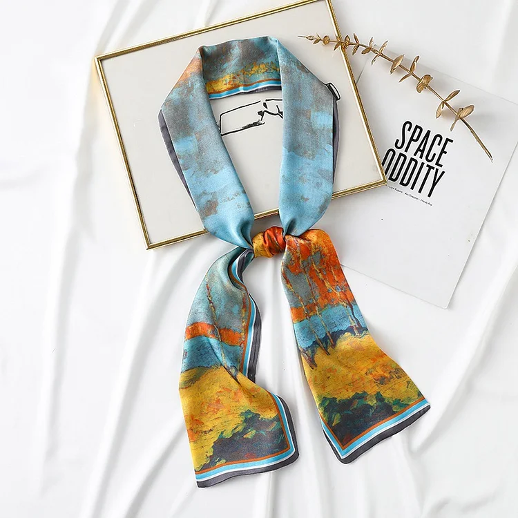 Classic Colorful Printed Silk Scarf - yankia