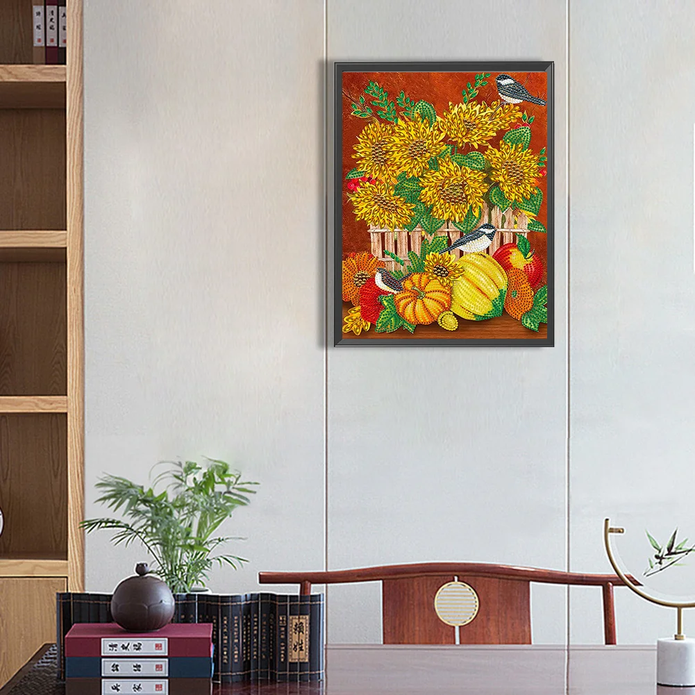 Diamond Painting - Partial Special Shaped Drill - Pumpkin Flora(Canvas|30*40cm)