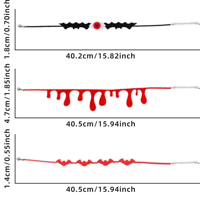 Halloween Minimalist Bat Skull Felt Cloth Holiday Daily Party Necklace