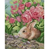 >SALE<Full Embroidery Cotton Thread 11CT Printed Fragrant Rabbit Cross Stitch 42x52cm