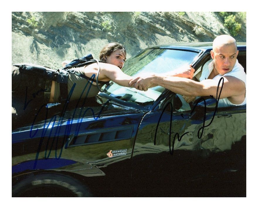 FAST & FURIOUS - DIESEL & RODRIGUEZ AUTOGRAPHED SIGNED A4 PP POSTER Photo Poster painting PRINT