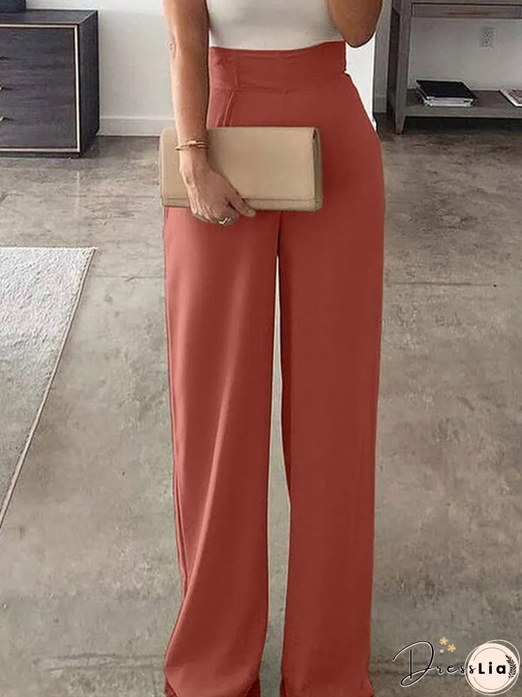 Solid Color Sleeveless Casual Jumpsuit