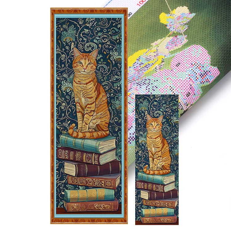 『YiShu』Cat - 11CT Stamped Eco-Friendly Cotton Thread Cross Stitch(30*90cm)