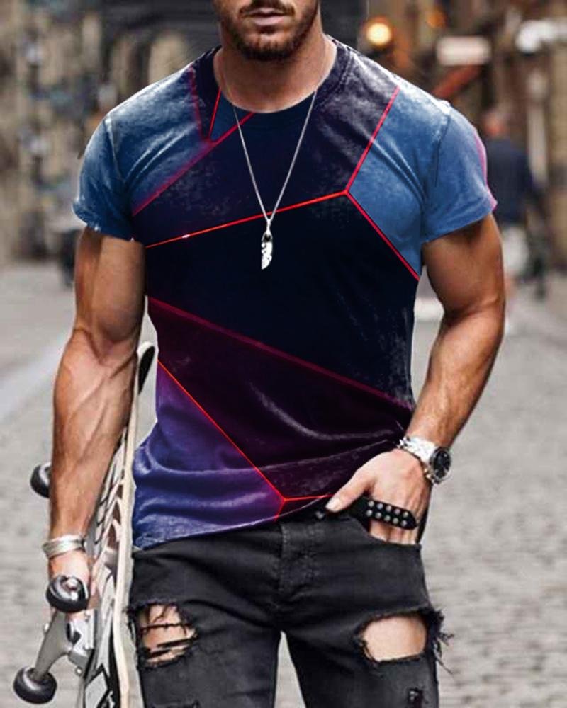 Men New Print Casual T-shirts-21