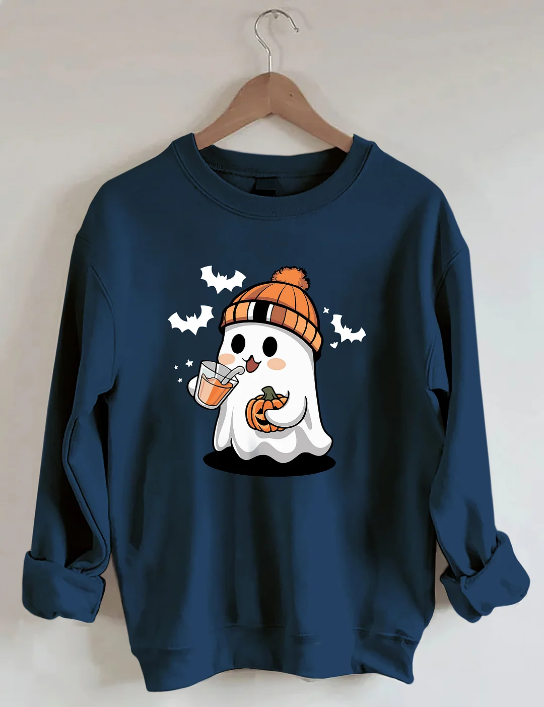 Cute Ghost Drinking Coffee Sweatshirt
