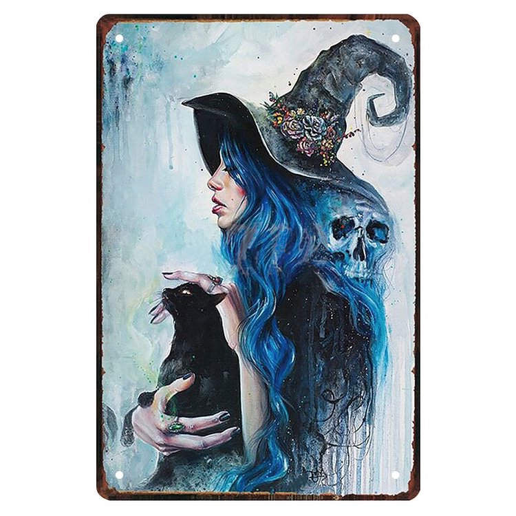 Witch - Vintage Tin Signs/Wooden Signs - 7.9x11.8in & 11.8x15.7in