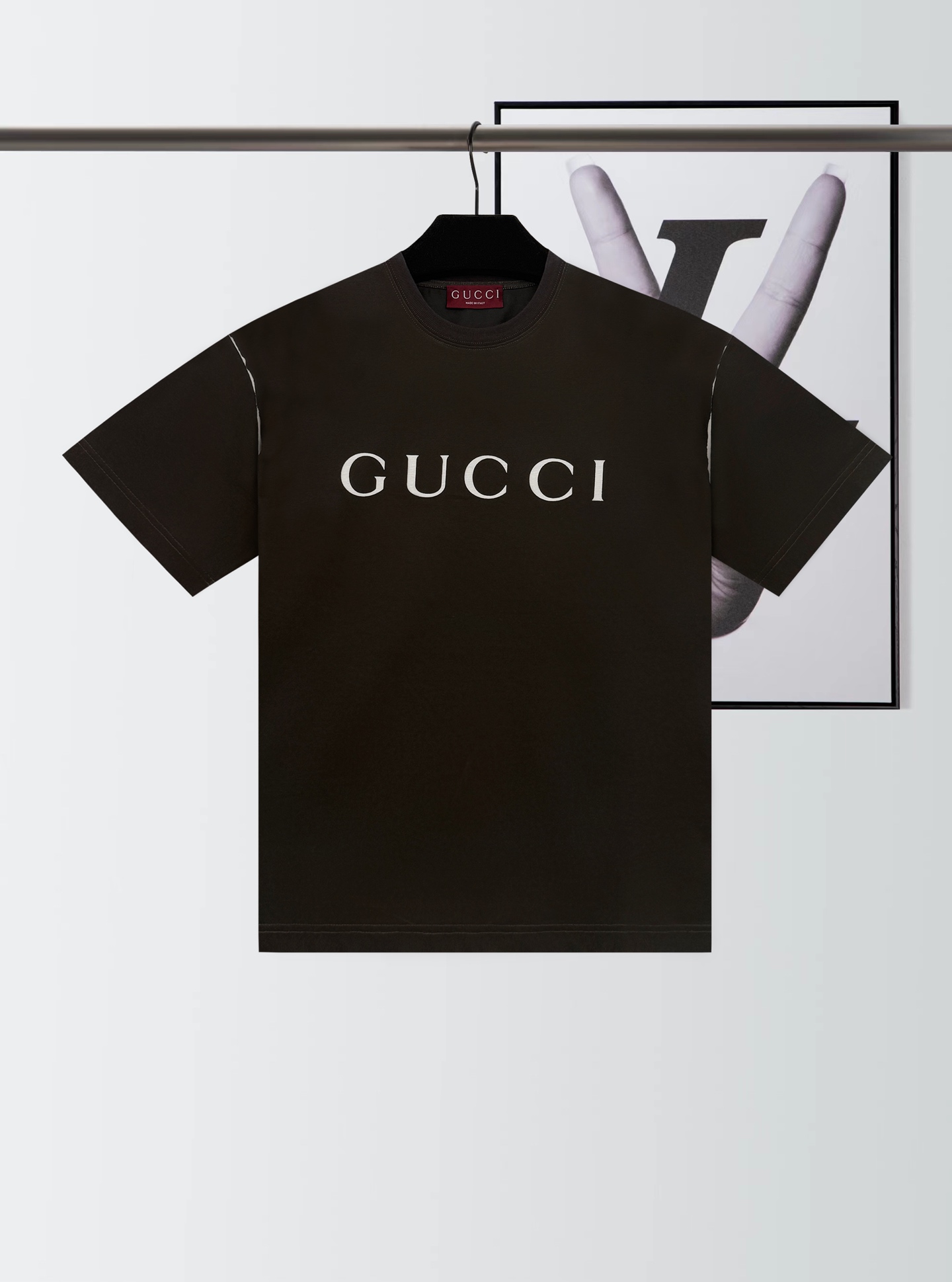 高仿衣服 GUCCI 古馳 反轉印花針織棉T恤