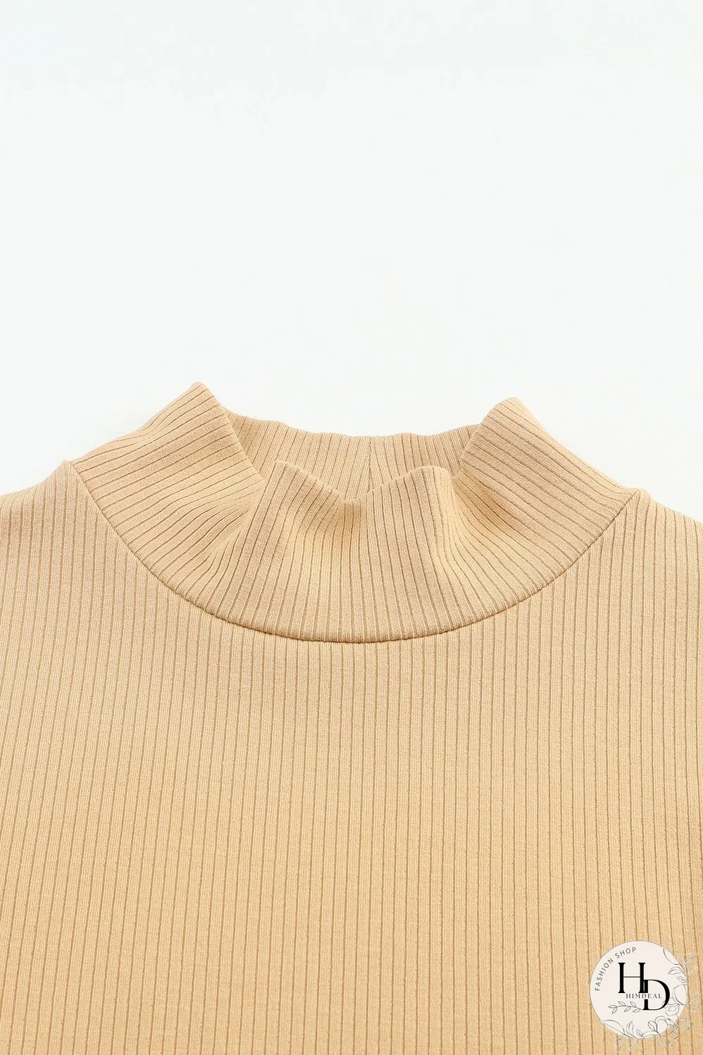 Trendy Ribbed Mock Neck Top