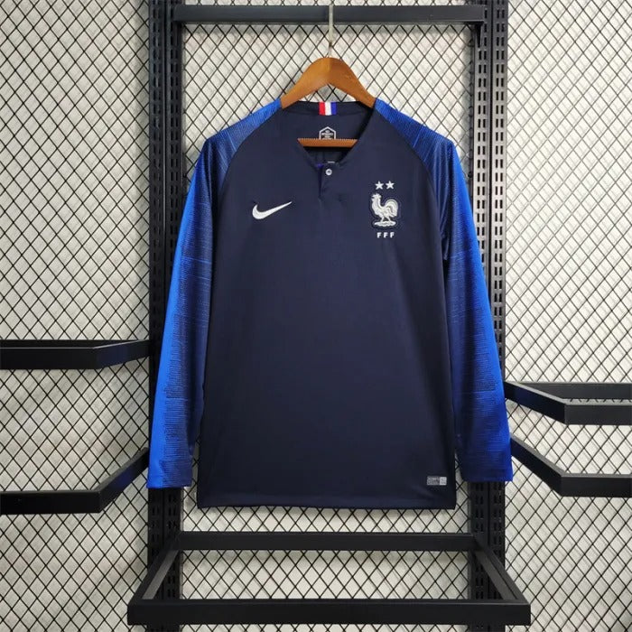 2018 Retro Long Sleeve FIFA World Cup France Home Football Shirt mysite