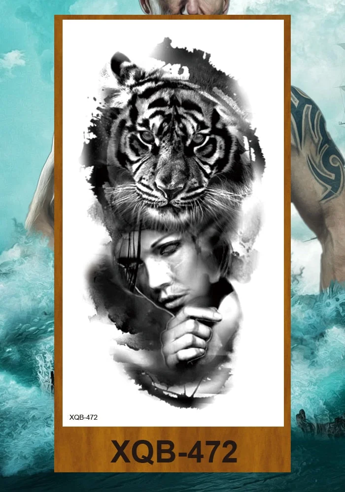 Tattoo Fake Tattoo Body Art Tatoos Large Pirate Ship Anchor Temporary Tattoos For Men Women Adult Rose Flower Pirate Skull Fake