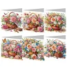 (US Local)6pcs Diamond Painting Greeting Cards DIY Diamond Art Cards Arts Crafts (Bouquet)