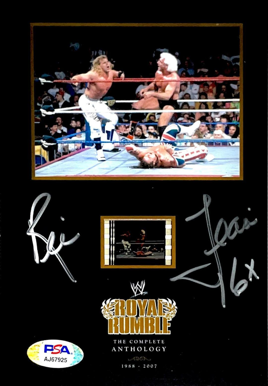 WWE RIC FLAIR HAND SIGNED ROYAL RUMBLE ANTHOLOGY FILM STRIP Photo Poster painting WITH PSA COA