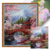Snow Mountain And Plum Blossom-14CT Stamped Cross Stitch 45*55cm/17.72*21.65in tapestrymarket