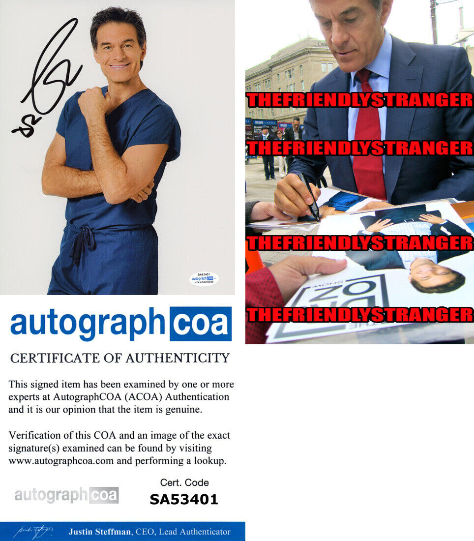 DR. OZ signed Autographed 8X10 Photo Poster painting f PROOF - Mehmet Oz ACOA COA