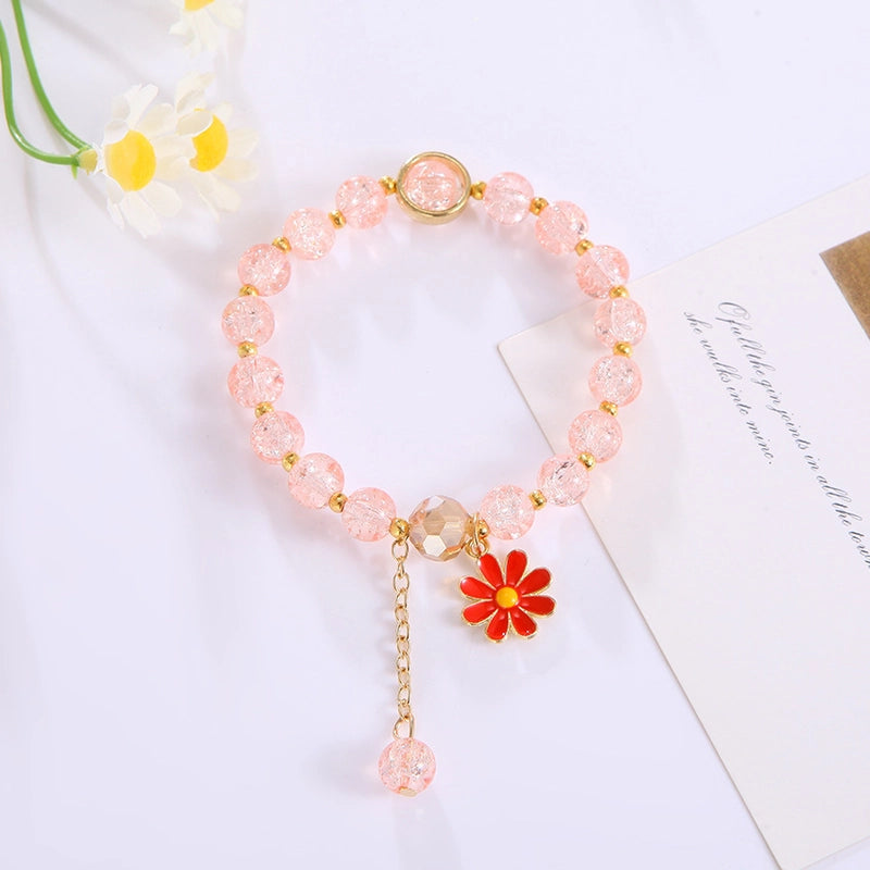 Flower Bracelet Handmade Design Popcorn Crystal Bracelet Korean Girl’s Personality Best Friend Couple’s Bracelet Daisy
