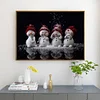 Diamond Painting-DIY Full Round Drill Snowman  (50x40cm)