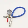 Tire pressure gauge high precision air pressure gauge with inflatable car tire self-locking inflatable gauge