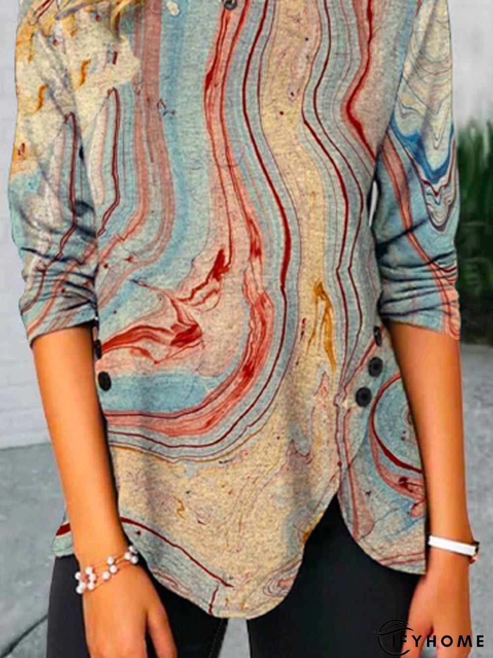 Cotton-Blend Vacation Crew Neck Tunic Top | IFYHOME