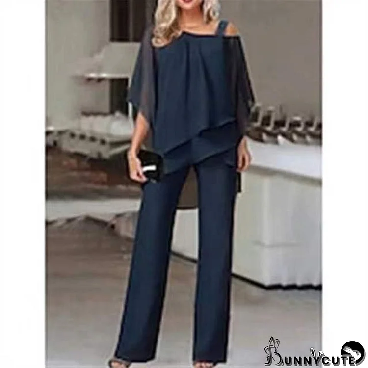 Women's Summer Fashion Casual Slim Fit Chic Career Two-Piece Pants Set