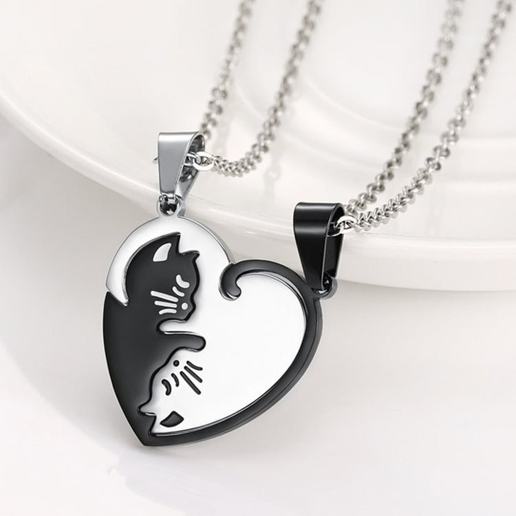 Mayoulove Matching Cat Necklace for BFF Couple-Mayoulove