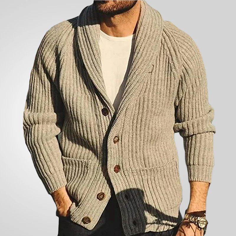 Uveng Uveng Men's Solid Color Clip Long Sleeves Wear Knits 1950S Vintage Sweater Tide SY0055