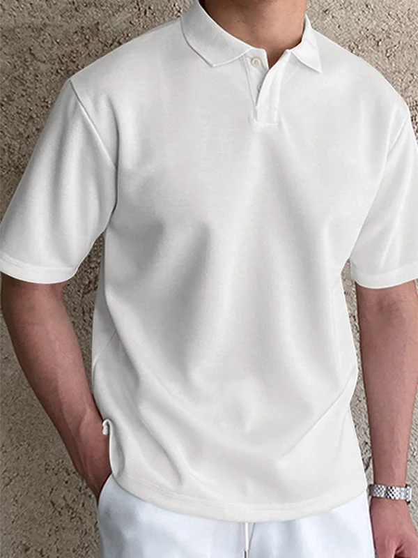 Aonga - Mens Plain Short Sleeve Casual ShirtJ