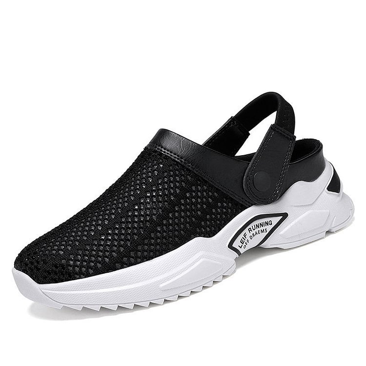 Men Knit Detail Solid Color Singback Breathable Sandals