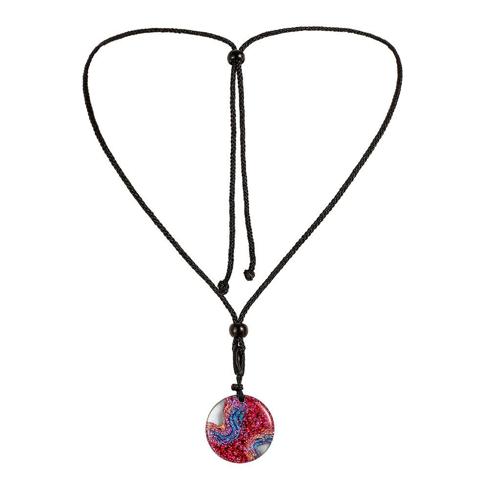 

Round Shaped Crystal Pendant Necklace Women Men Clavicle Chain -Terrace, 501 Original