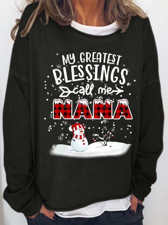 Womens Great Blessing Call Me NANA Christmas Gift grandma Sweatshirts