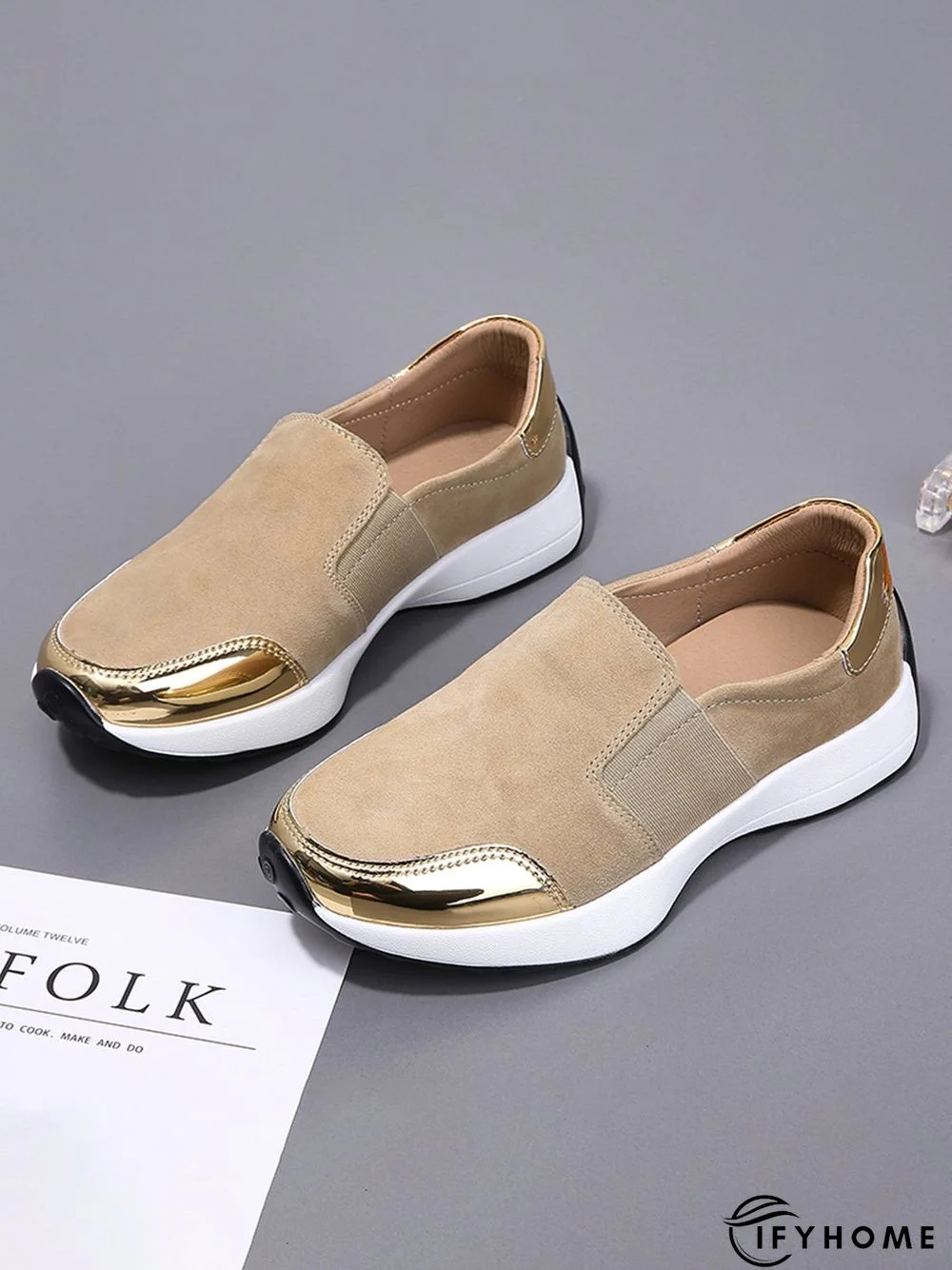 Casual Color Block Slip On Walking Shoes | IFYHOME