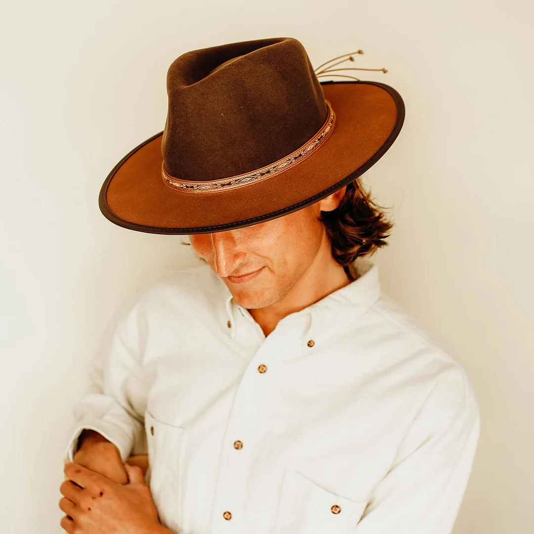 Bushwick - Mens Felt Fedora Hat - Cowboy Hat Band