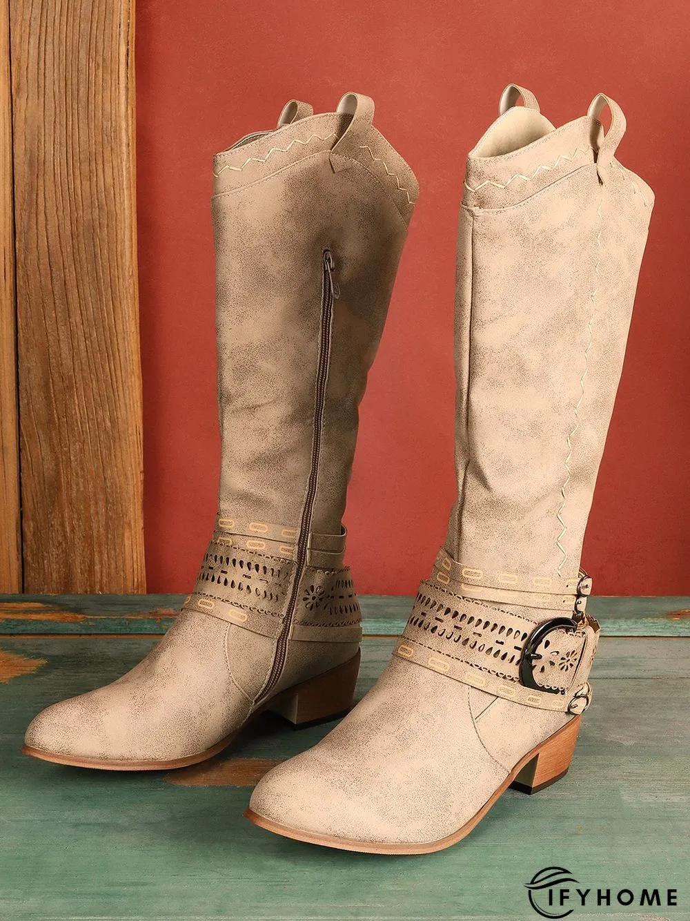 Daily Hollow-Out Spring Fall Cowboy Boot | IFYHOME