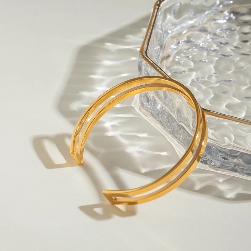 Minimalist Classic Style Streetwear Solid Color 304 Stainless Steel Bangle In Bulk